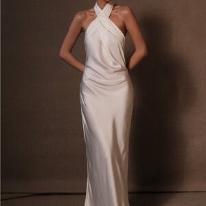 Meshki Laura White Halter Dress